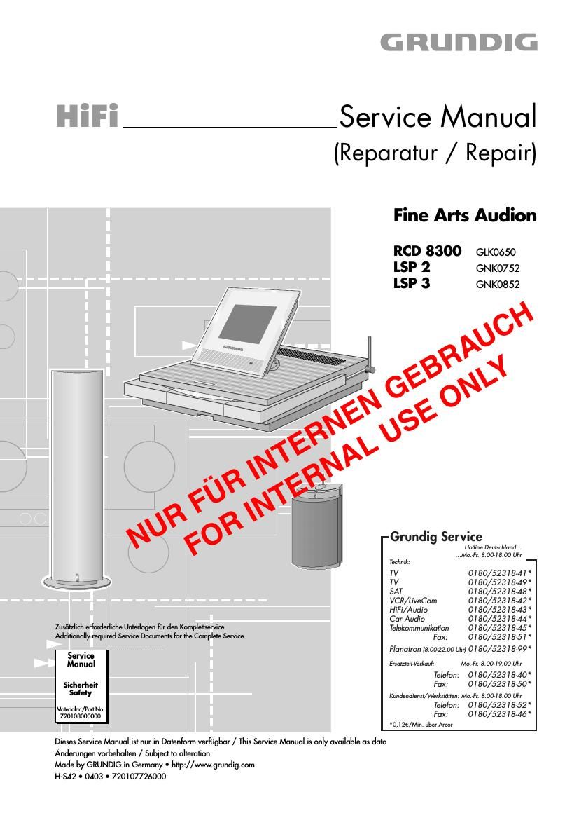 Grundig RCD 8300 Service Manual