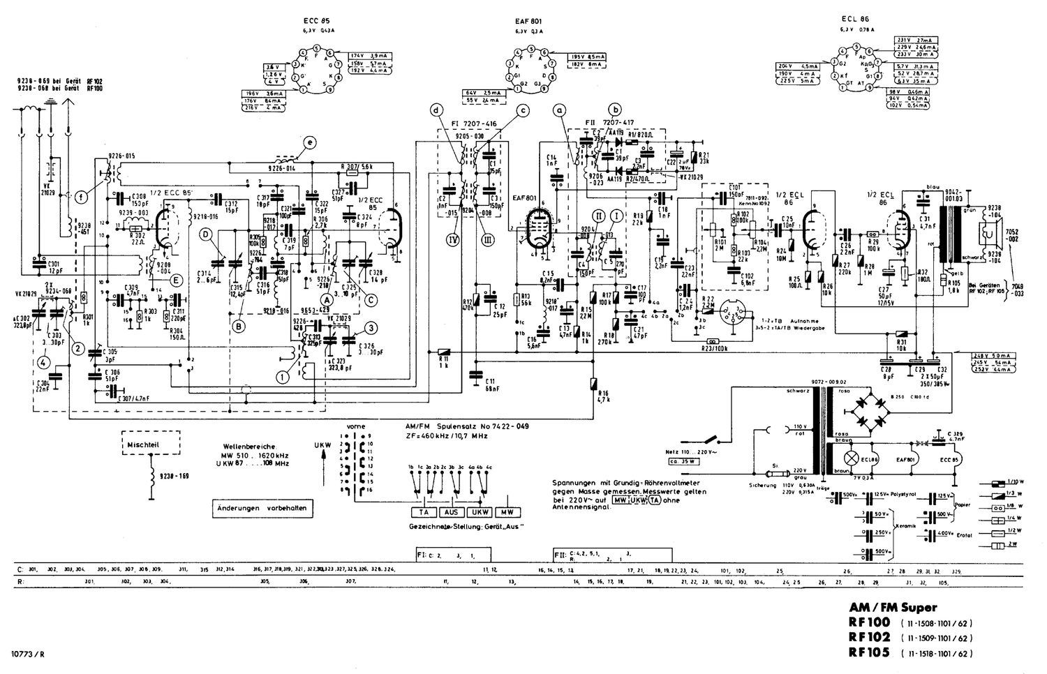 Grundig RF 102 Schematic