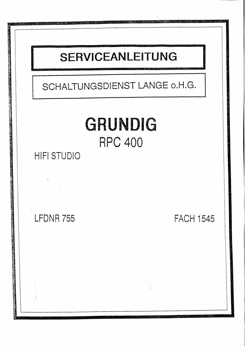 Grundig RPC 400 Service Manual