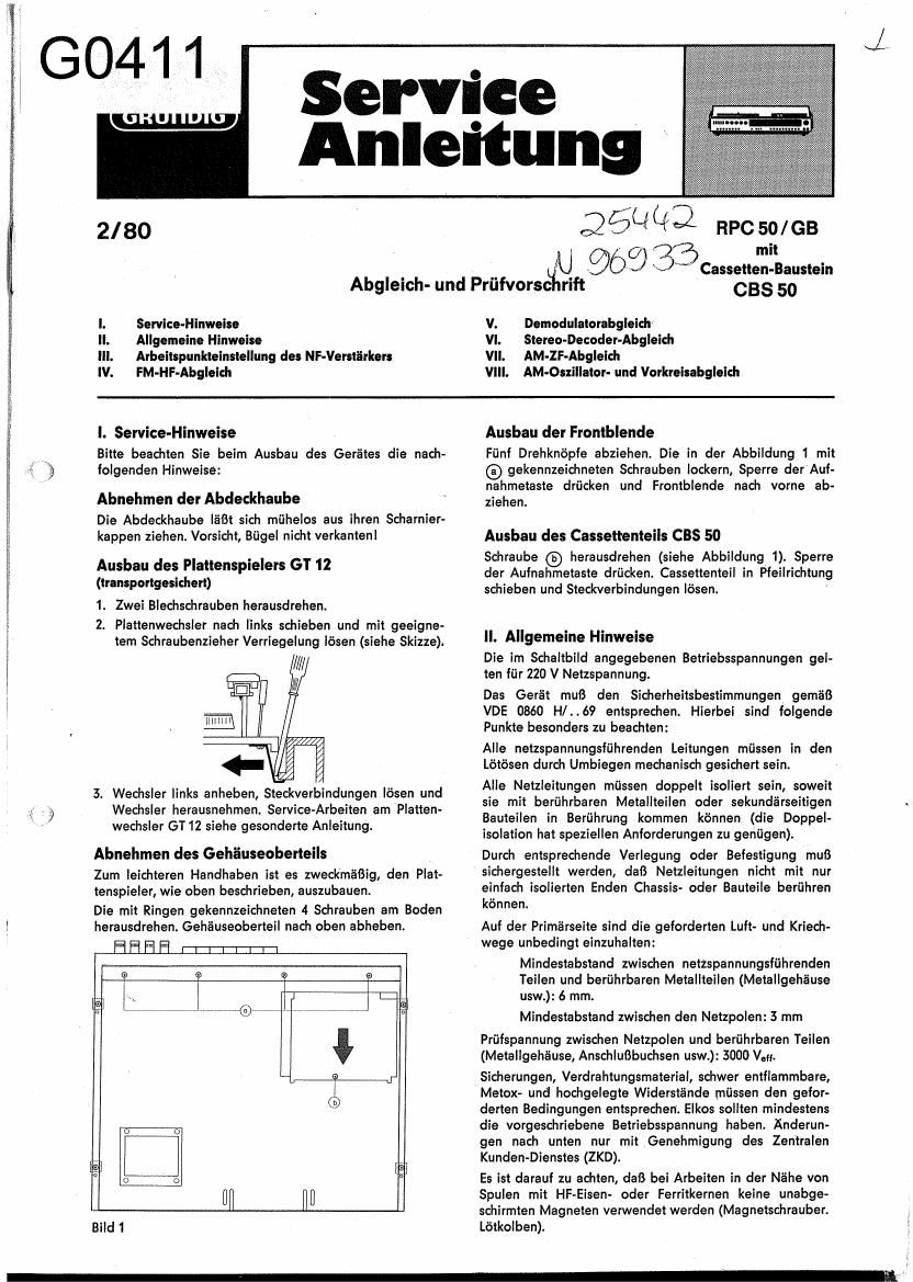 Grundig RPC 50 Schematic