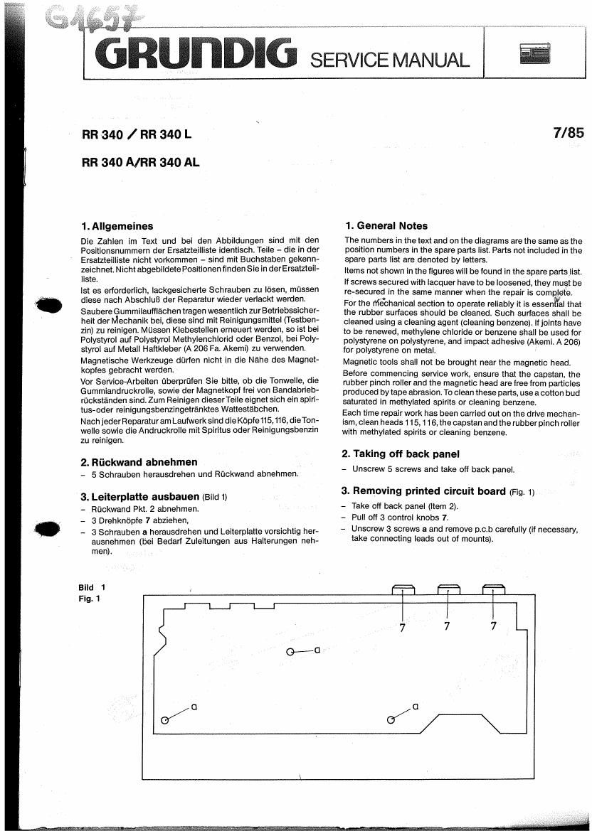 Grundig RR 340 Service Manual