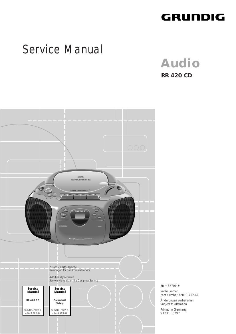 Grundig RR 420 CD Service Manual