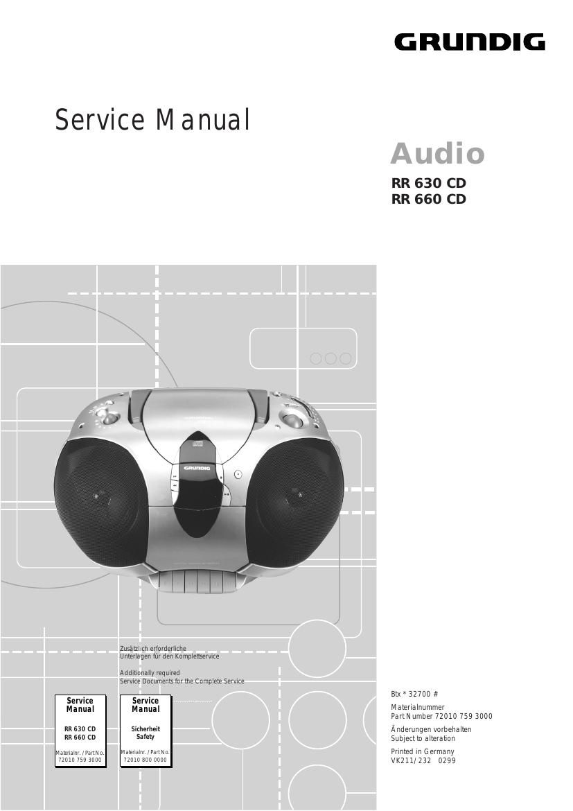 Grundig RR 630 CD Service Manual