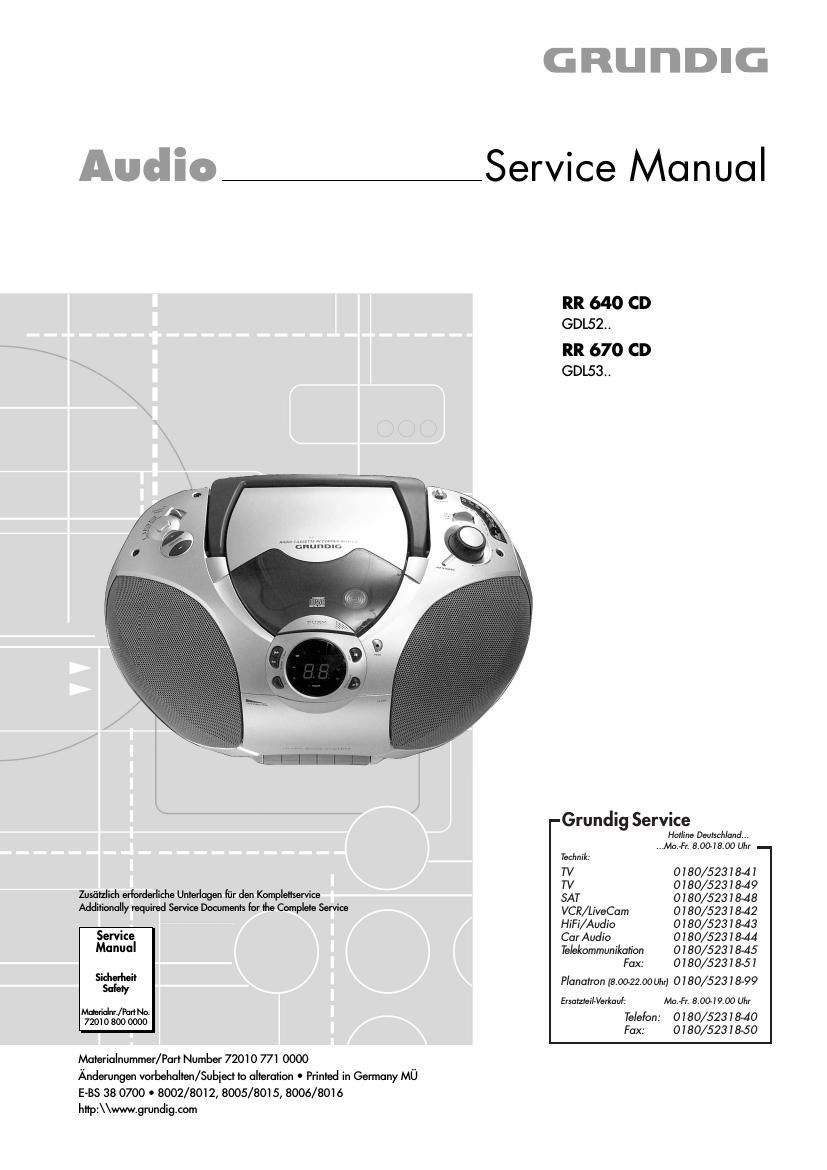 Grundig RR 670 CD Service Manual