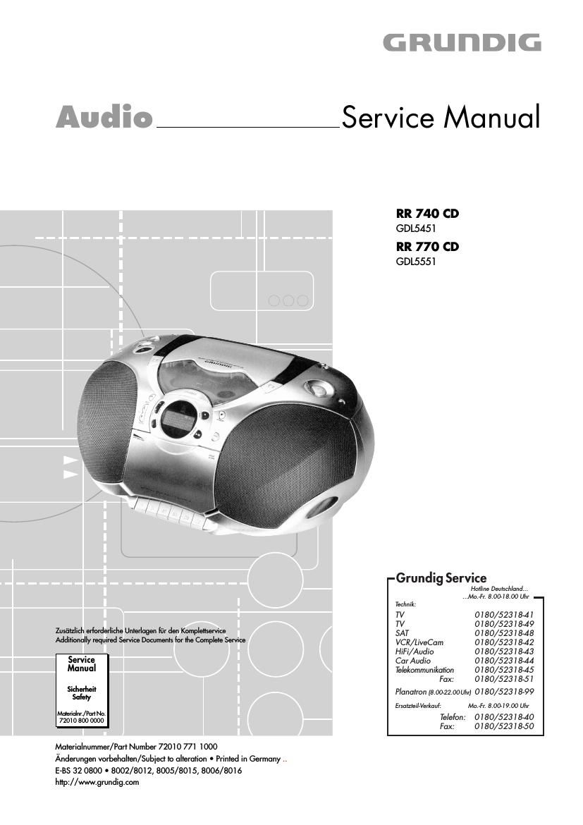 Grundig RR 740 CD Service Manual