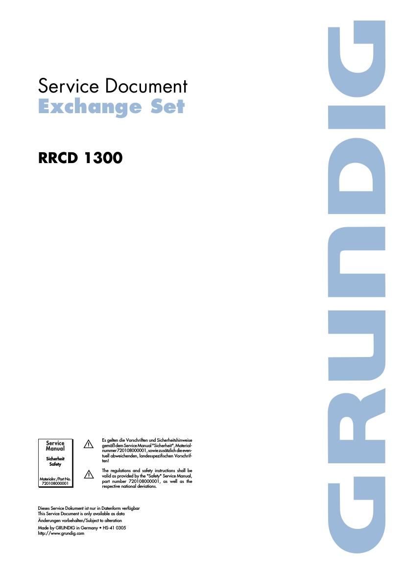 Grundig RRCD 1300 Service Manual