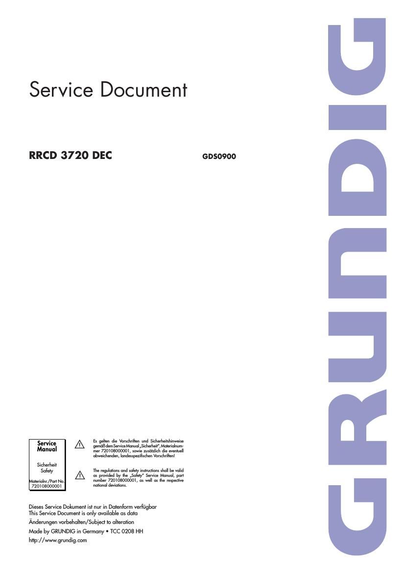 Grundig RRCD 3720 DEC Service Manual