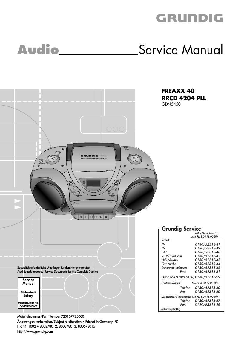Grundig RRCD 4204 PLL Service Manual