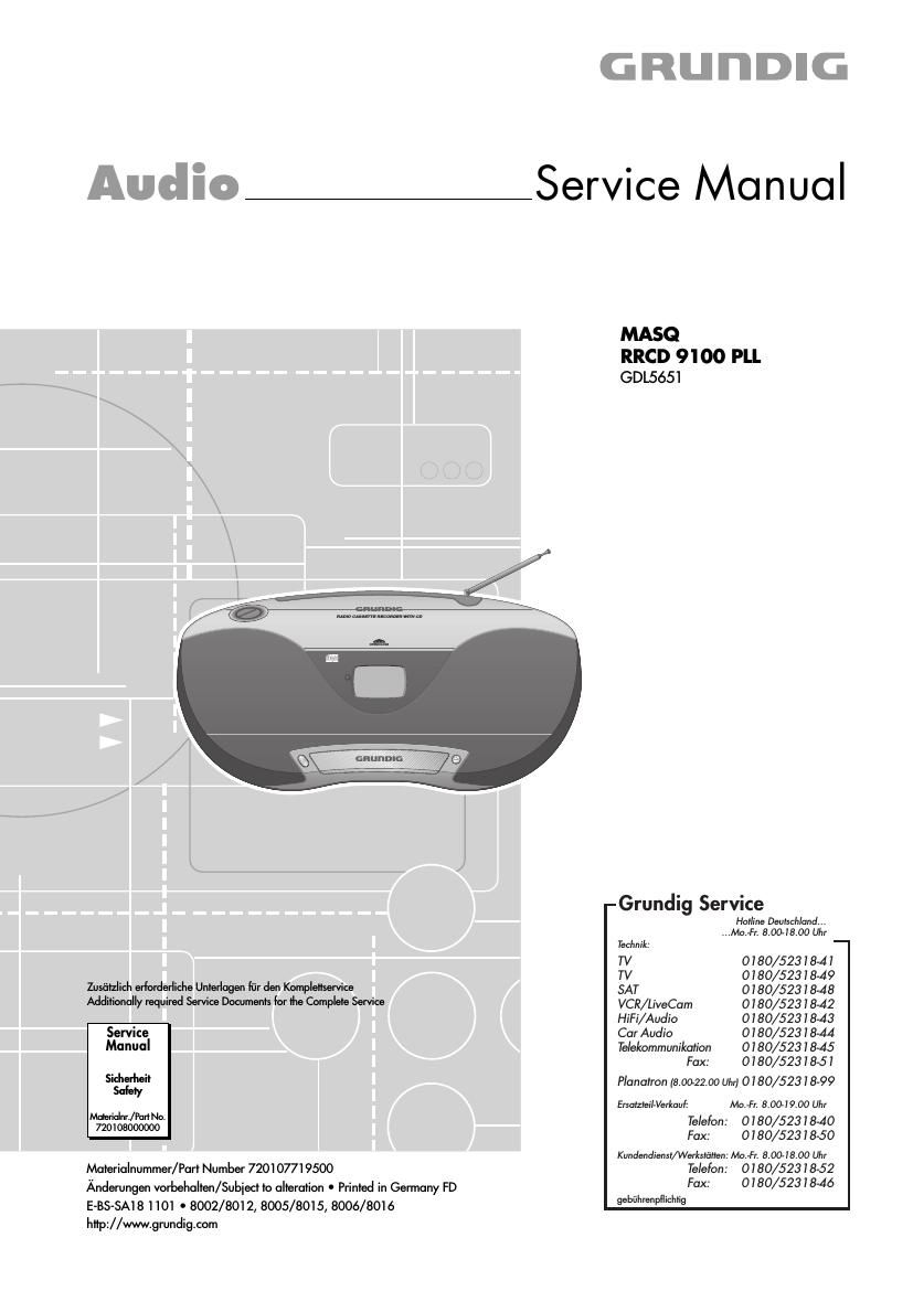 Grundig RRCD 9100 PLL Service Manual