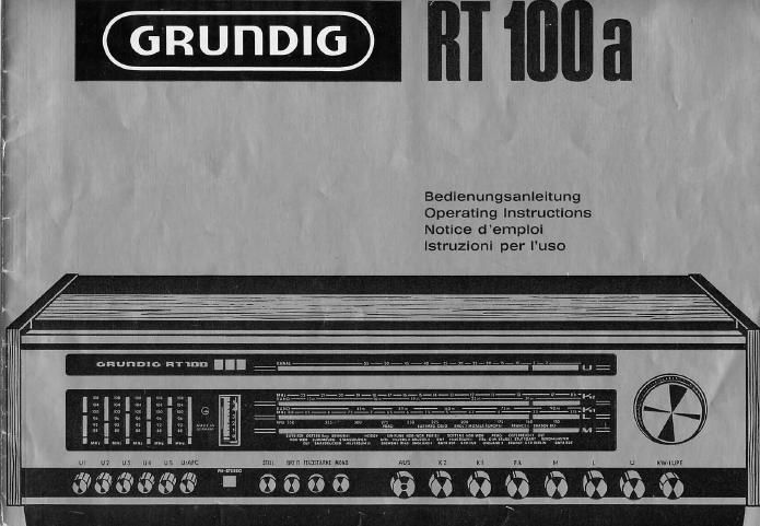 Grundig RT 100 Owners Manual