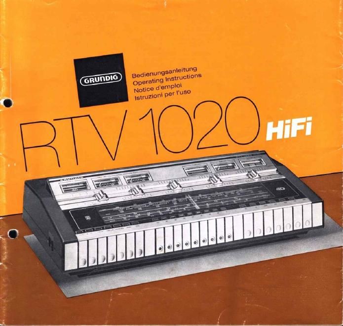 Grundig RTV 1020 Owners Manual