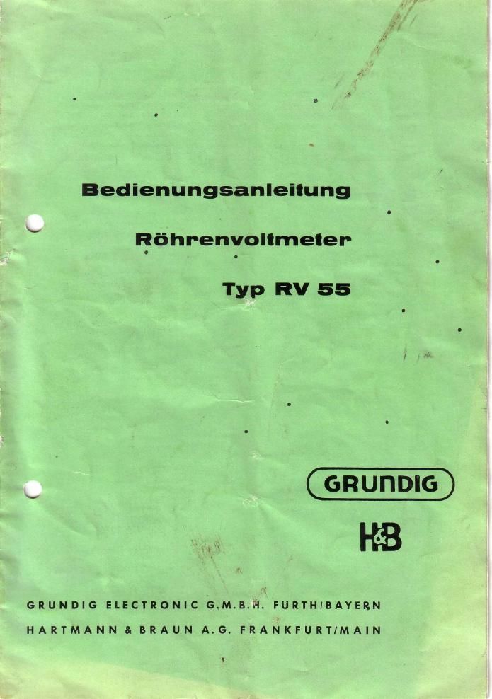 Grundig RV 55 Owners Manual