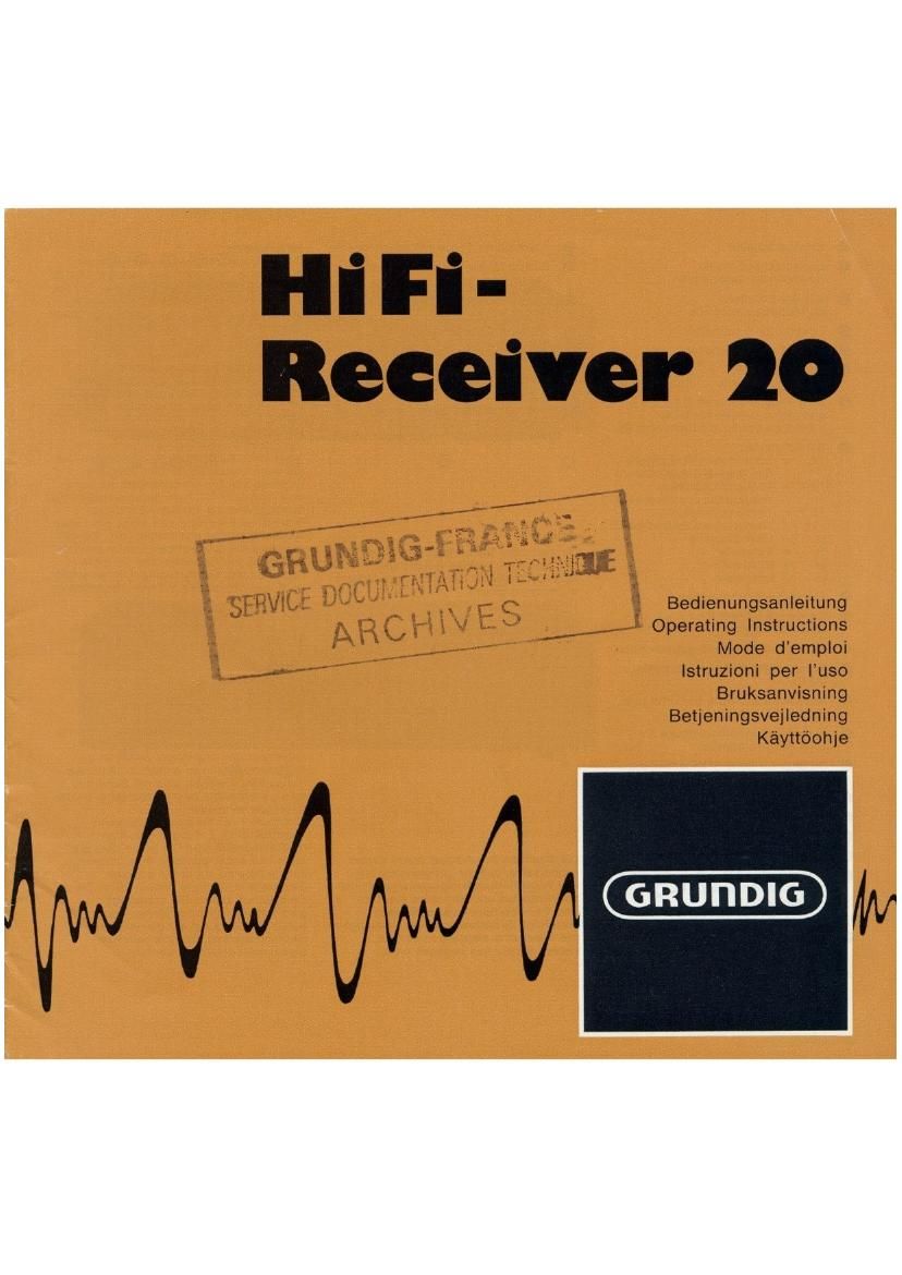 Grundig Receiver 20 Owners Manual