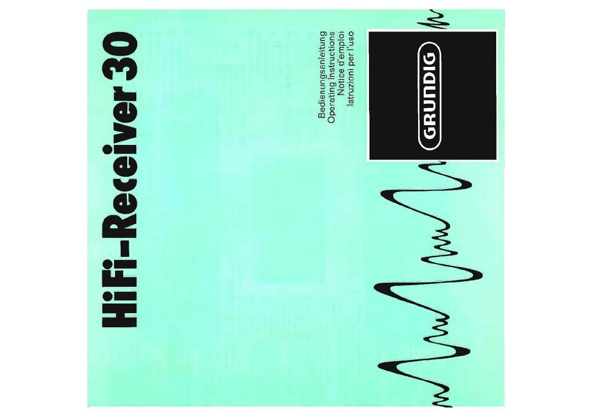 Grundig Receiver 30 Owners Manual