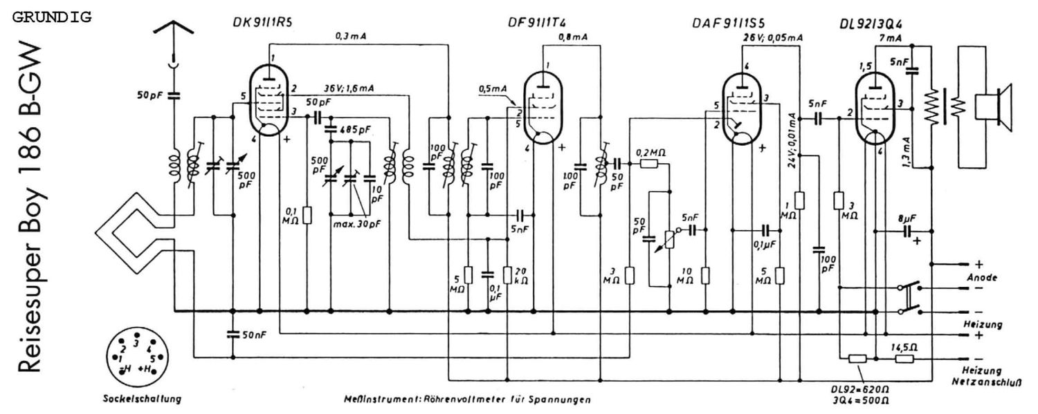 Grundig Reise S Boy 186 BGW Schematic