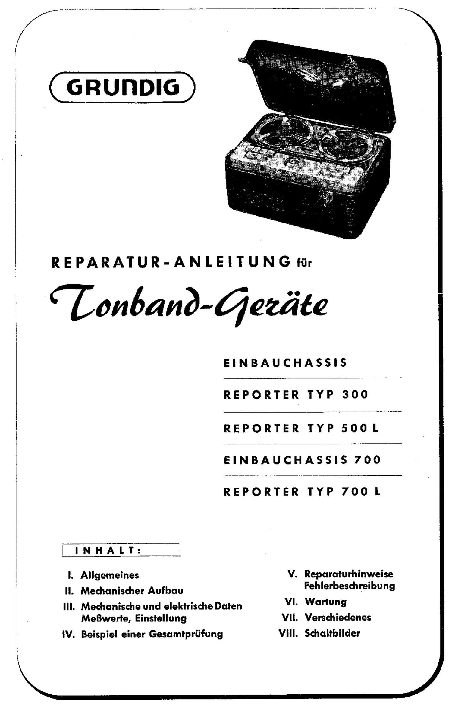 Grundig Reporter 300 Service Manual