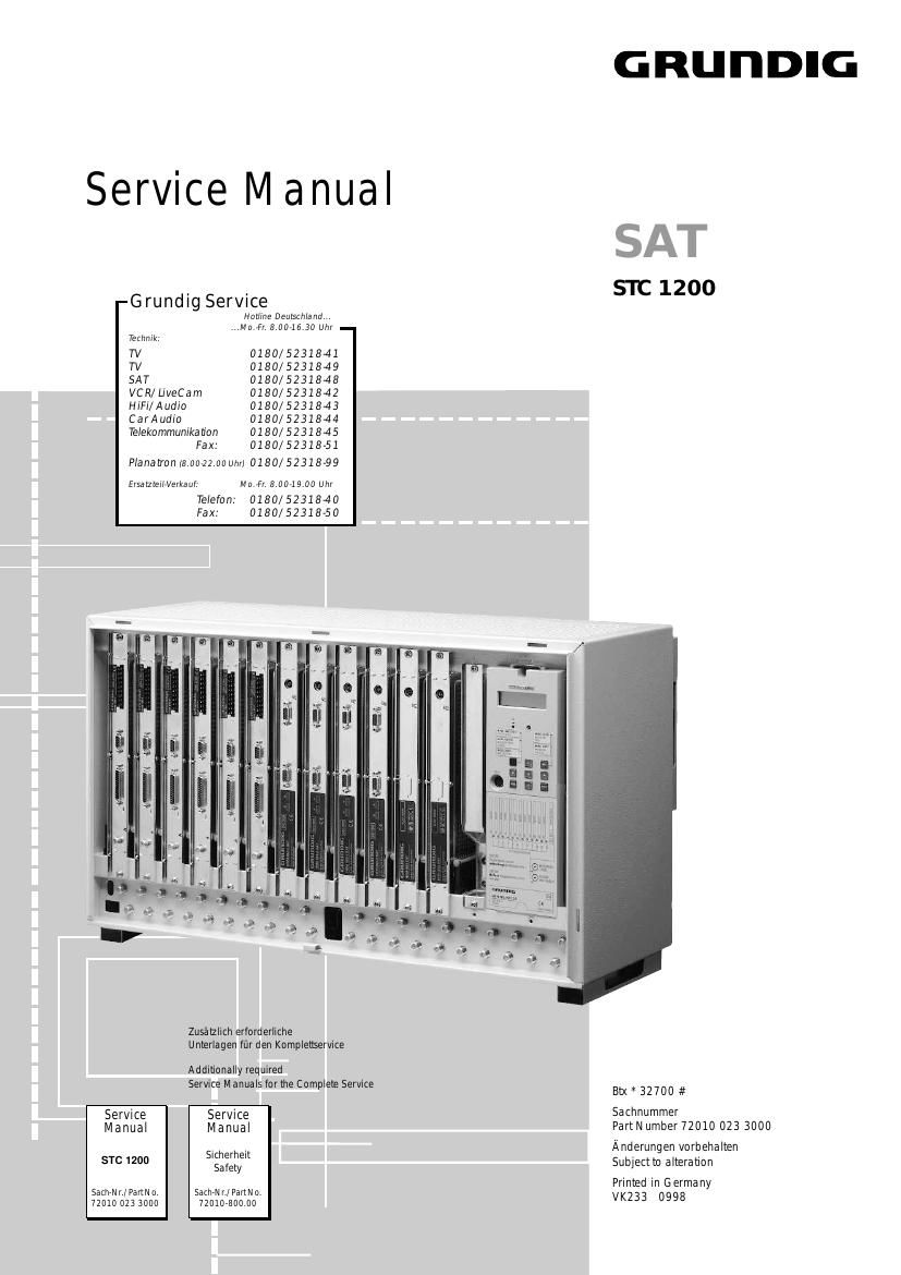 Grundig SAT STC 1200 Service Manual