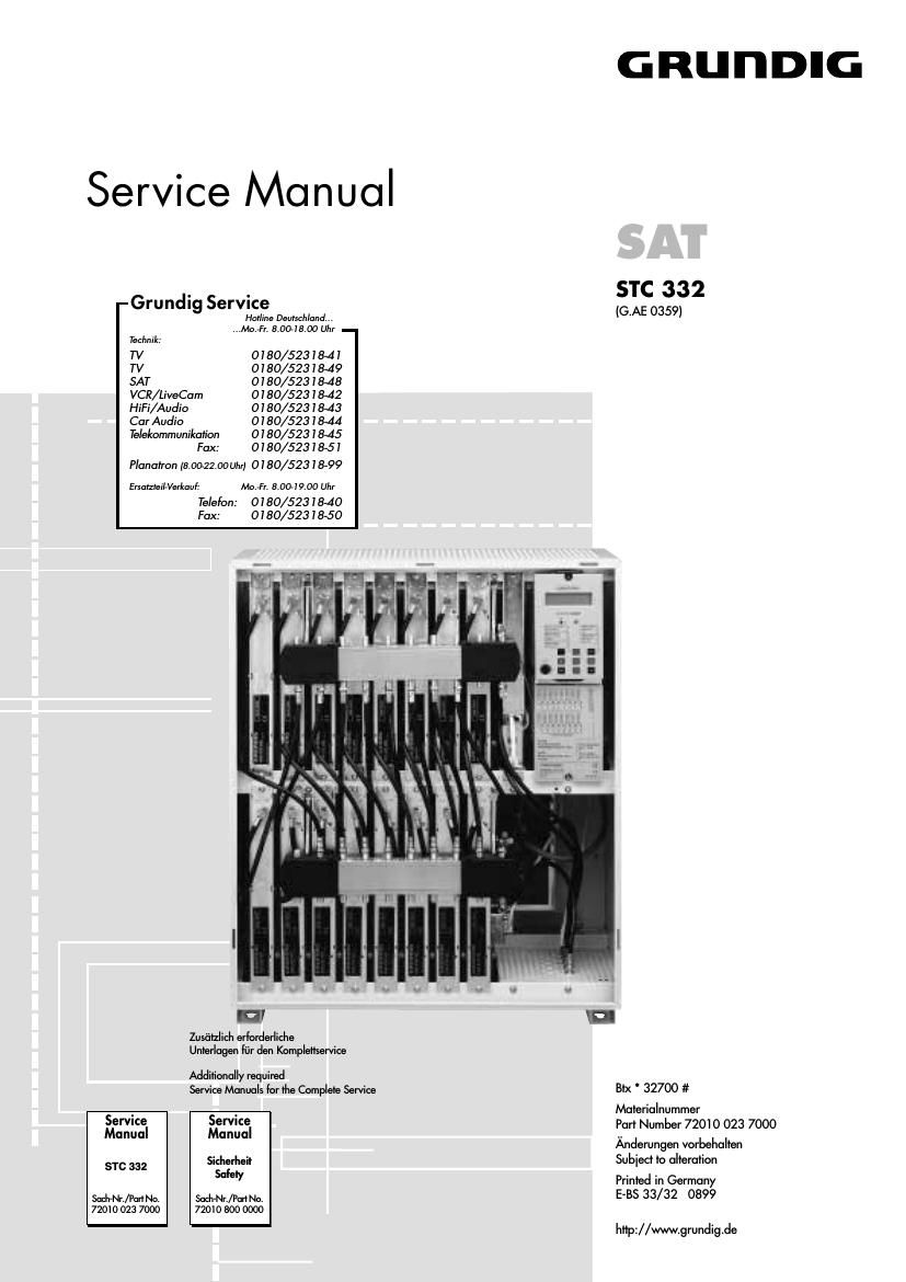 Grundig SAT STC 332 Service Manual
