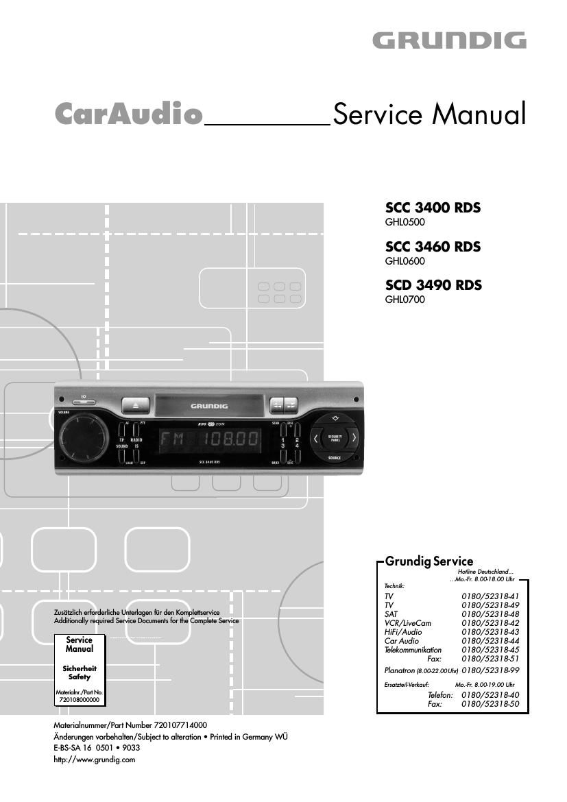 Grundig SCD 3490 RDS Service Manual