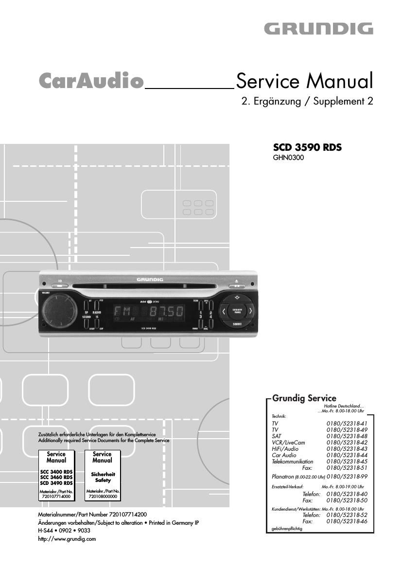 Grundig SCD 3590 RDS Service Manual