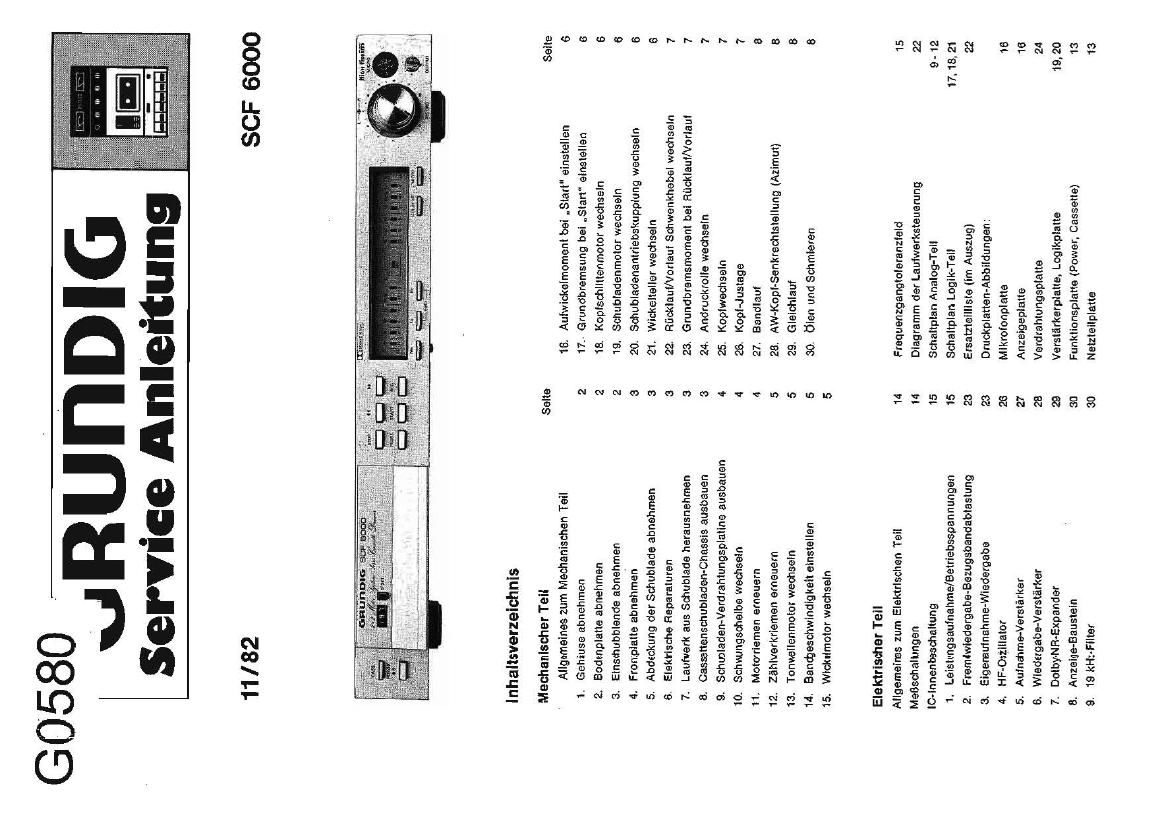 Grundig SCF 6000 Service Manual