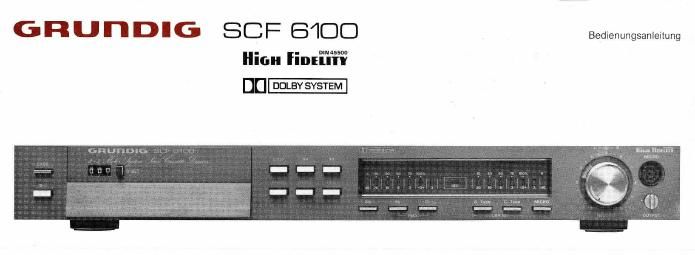 Grundig SCF 6100 Owners Manual