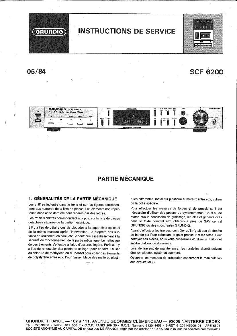 Grundig SCF 6200 Service Manual