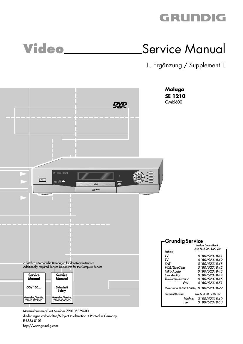Grundig SE 1210 Service Manual