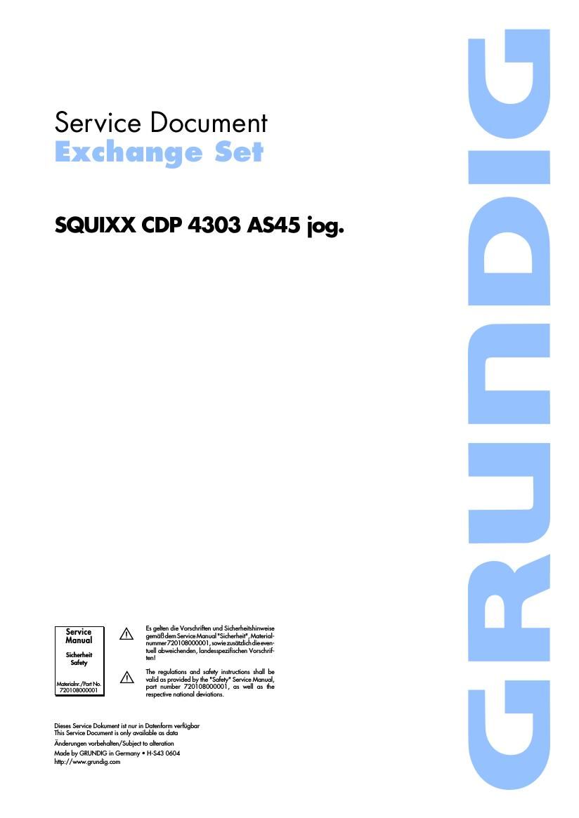 Grundig SQUIXX CDP 4303 Service Manual