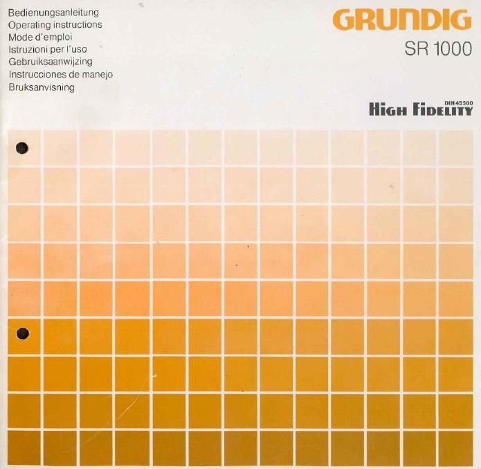 Grundig SR 1000 Owners Manual
