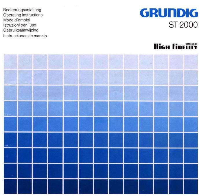 Grundig ST 2000 Owners Manual