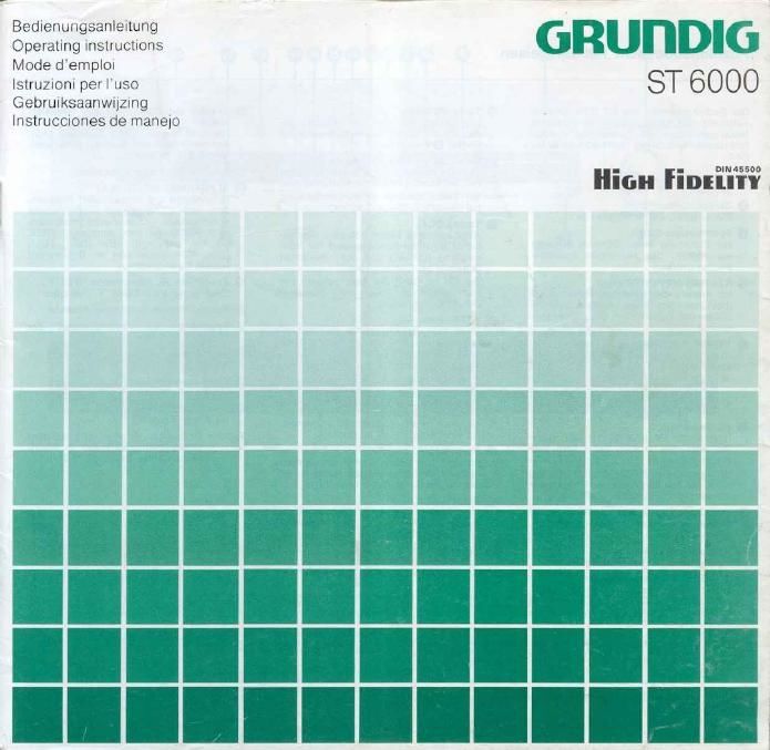 Grundig ST 6000 Owners Manual