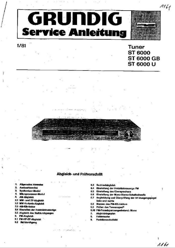 Grundig ST 6000 Service Manual