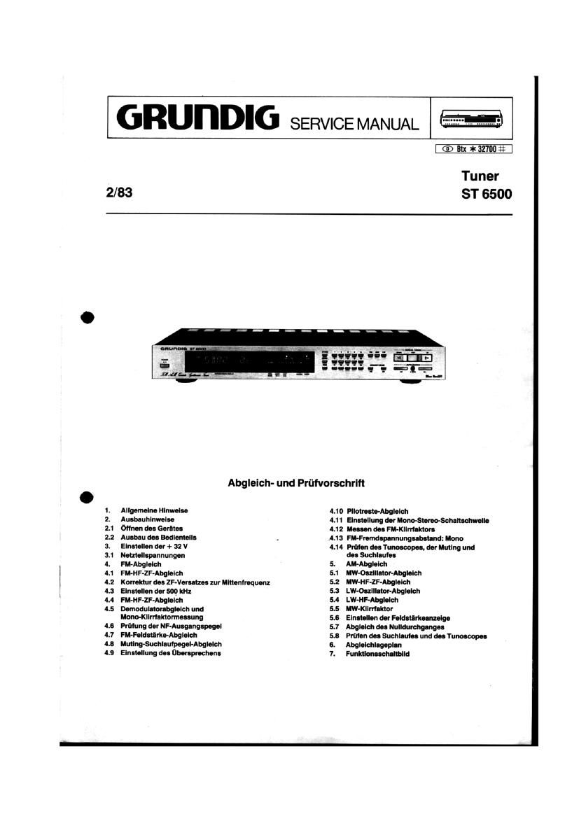 Grundig ST 6500 Service Manual