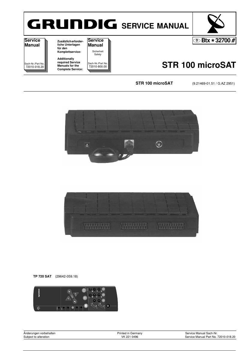 Grundig STR 100 Service Manual