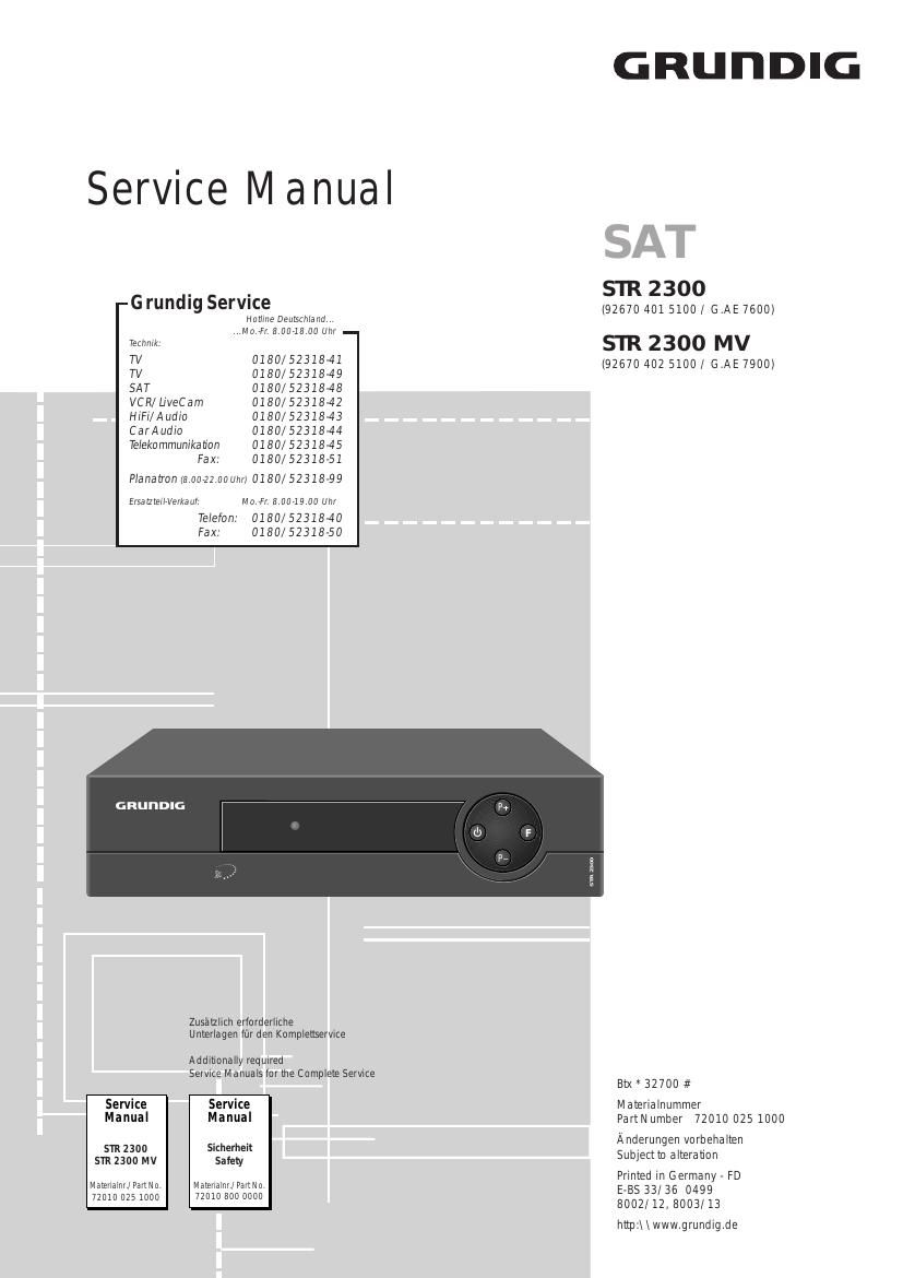 Grundig STR 2300 MV Service Manual