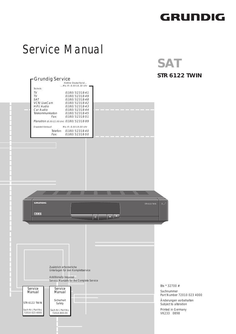 Grundig STR 6122 TWIN Service Manual