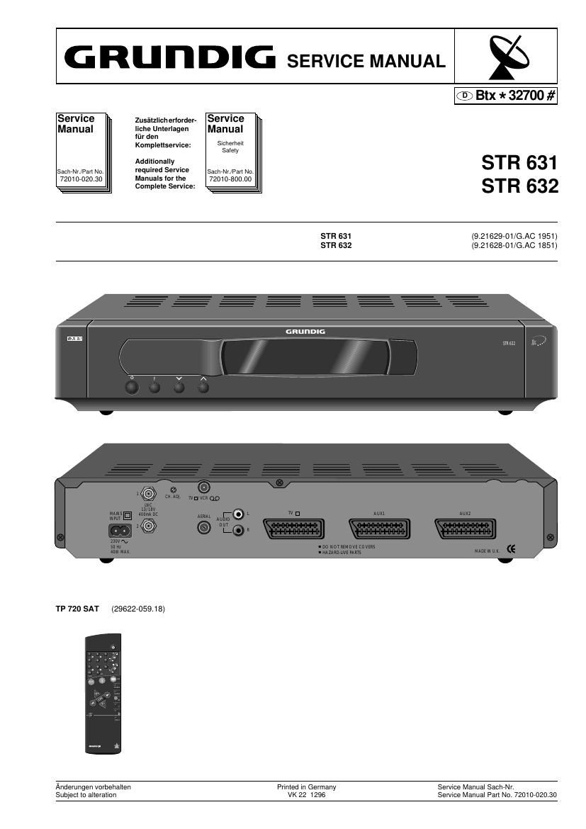 Grundig STR 632 Service Manual