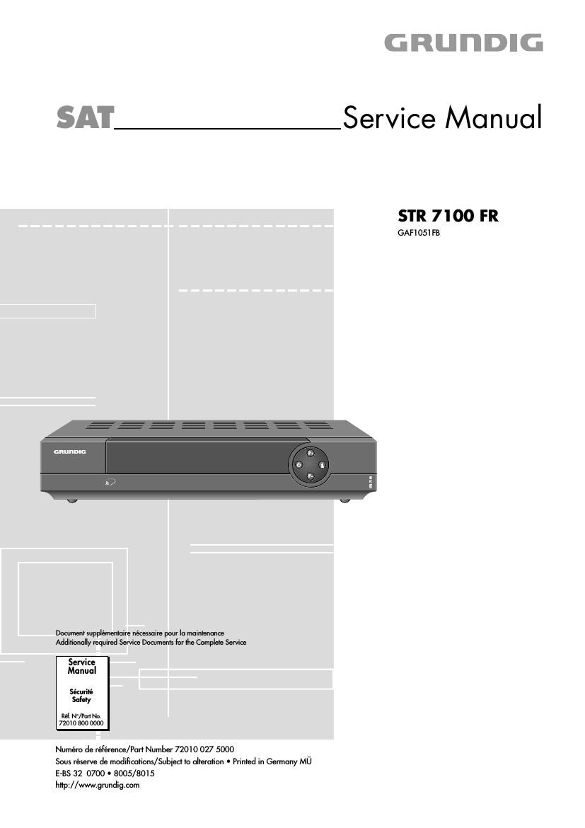 Grundig STR 7100 FR Service Manual