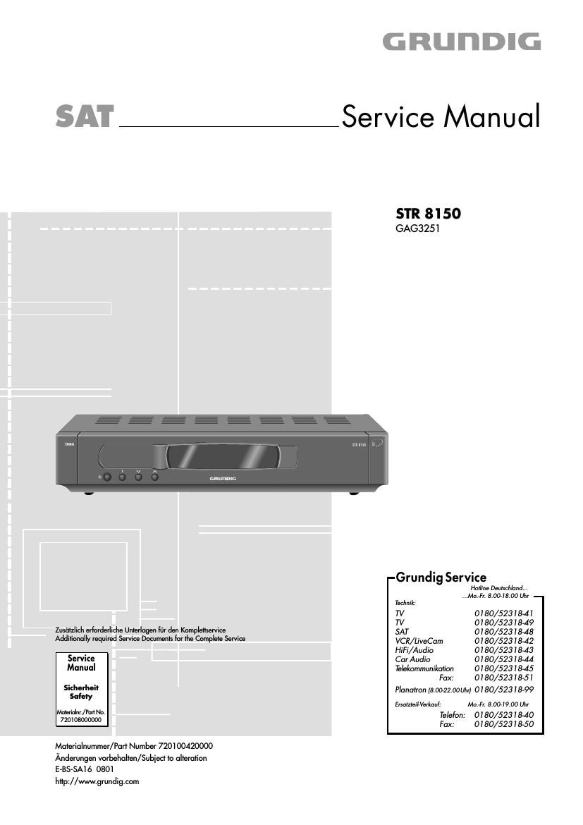Grundig STR 8150 Service Manual