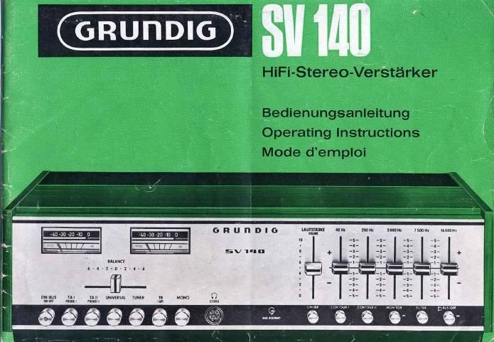 Grundig Bedienungsanleitung owner´s manual für SV 2000  Copy 