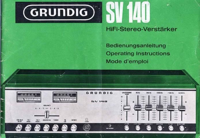 Grundig SV 140 Owners Manual