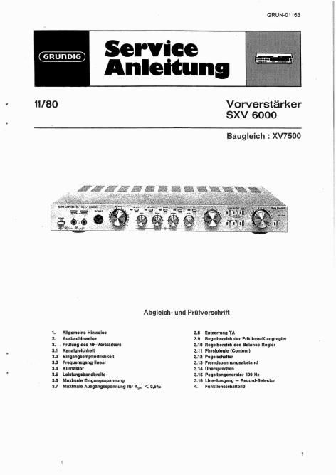 Grundig SXV 6000 Service Manual