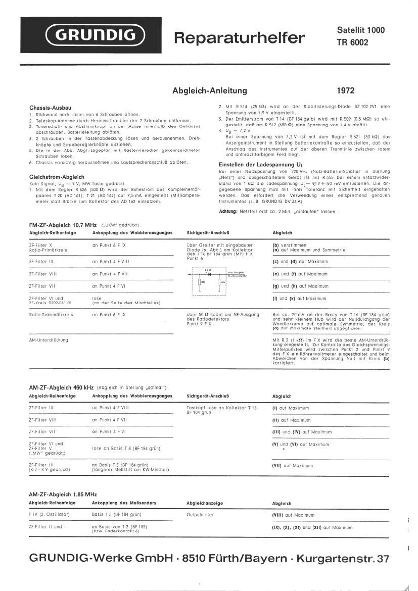 Grundig Satellit 1000 Service Manual