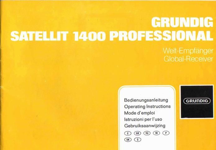 Grundig Satellit 1400 Owners Manual