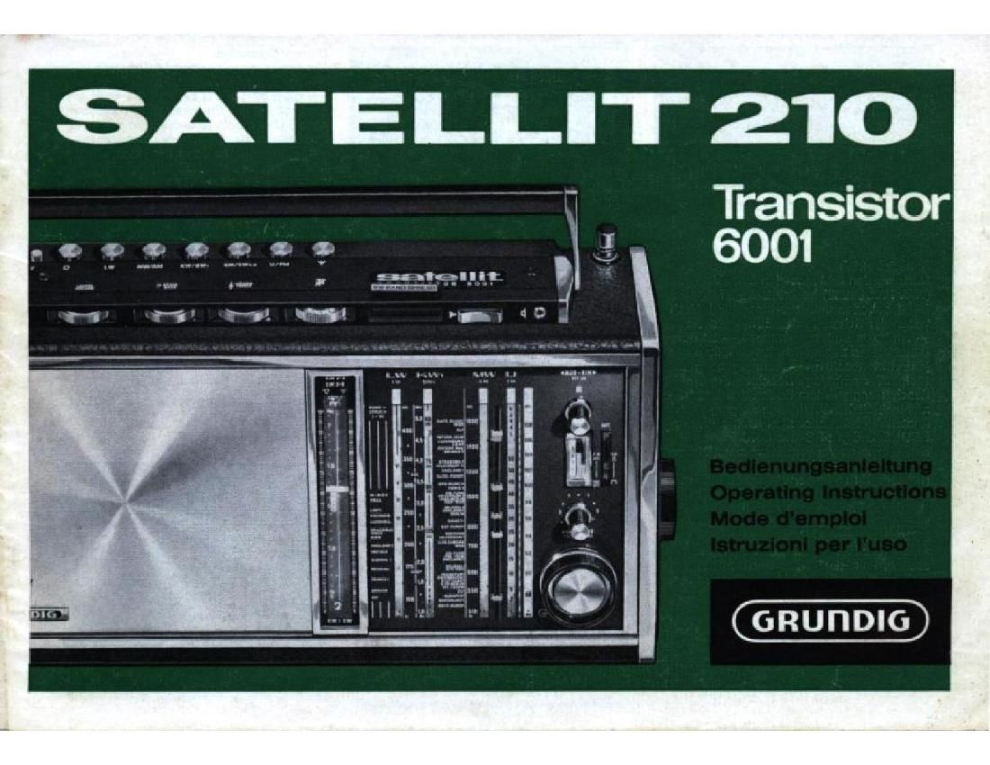 Grundig Satellit 210 Owners Manual