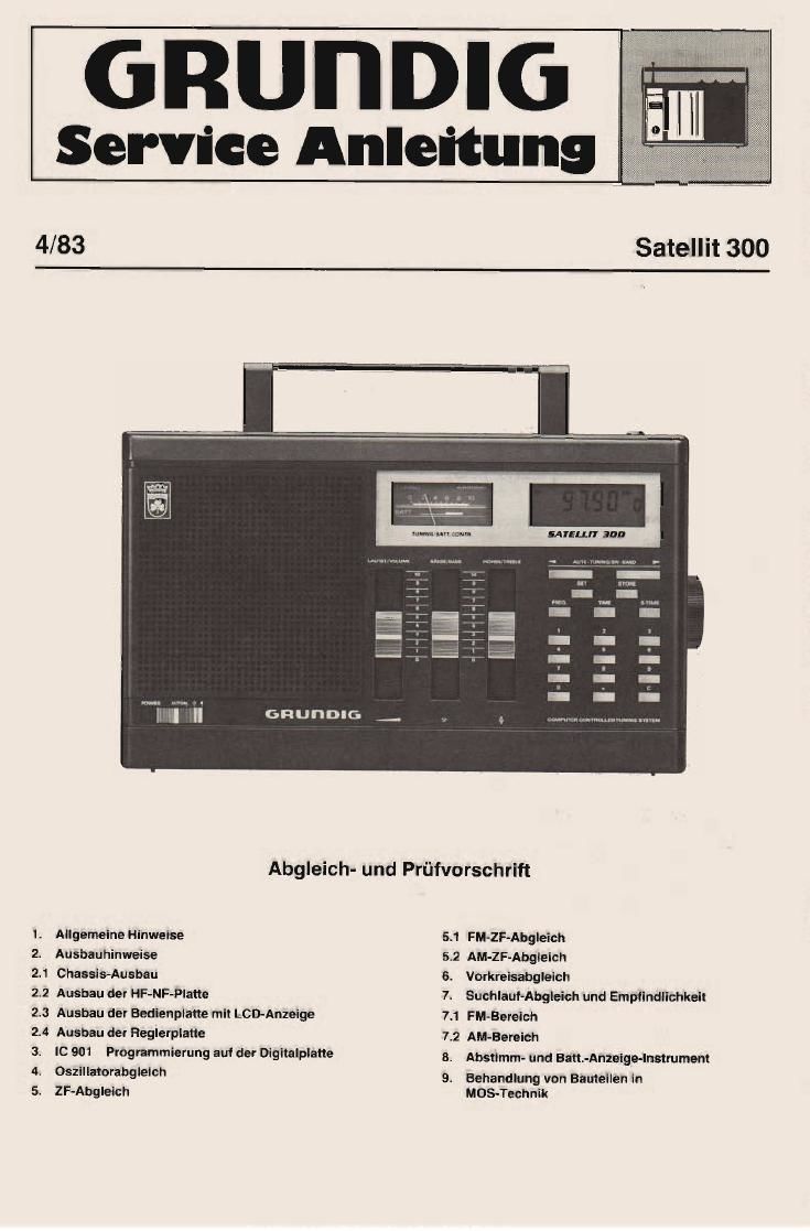 Grundig Satellit 300 Service Manual