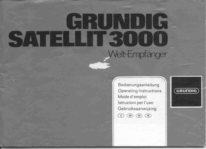 Grundig Satellit 3000 Owners Manual