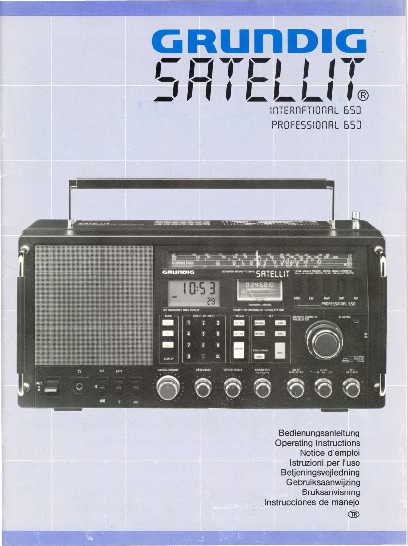 Grundig Satellit 650 Owners Manual