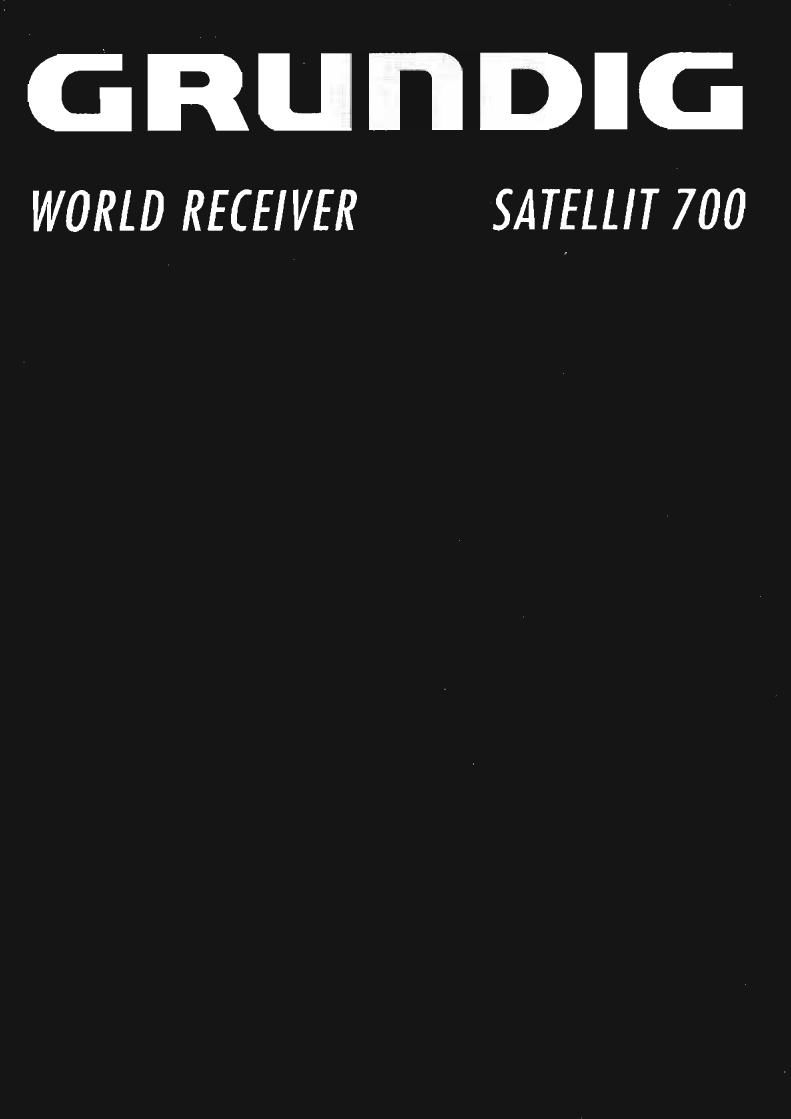 Grundig Satellit 700 Owners Manual
